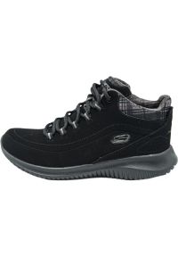 skechers - Buty do chodzenia dla dzieci Skechers Just Chill. Wysokość cholewki: za kostkę. Zapięcie: sznurówki. Kolor: czarny. Materiał: materiał, tkanina, skóra. Szerokość cholewki: normalna. Sport: turystyka piesza #1