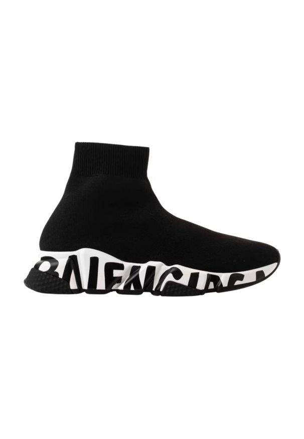 Balenciaga - BALENCIAGA Czarne buty SPEED LT GRAFFITI SNEAKERS, Rozmiar 39. Kolor: czarny