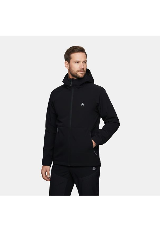 Kurtka męska utralekka softshell Alpinus Arbent. Kolor: czarny. Materiał: softshell. Sport: turystyka piesza