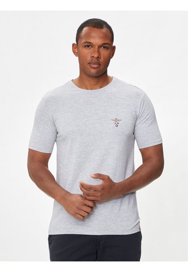 Aeronautica Militare T-Shirt AM1UTI001 Szary Regular Fit. Kolor: szary. Materiał: bawełna