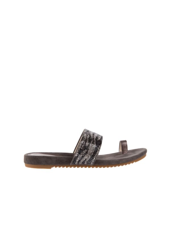 Klapki Sca'viola ZLR70 Grey, Szary, Skóra naturalna. Okazja: na co dzień. Kolor: szary. Materiał: skóra. Styl: casual