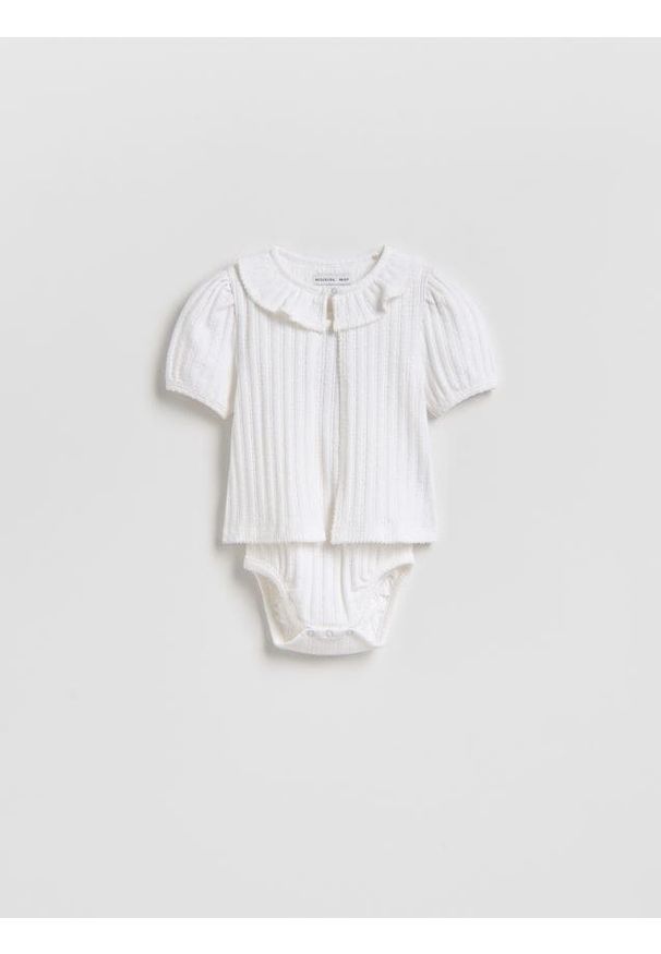 Reserved - Dzianinowy komplet - złamana biel. Materiał: dzianina