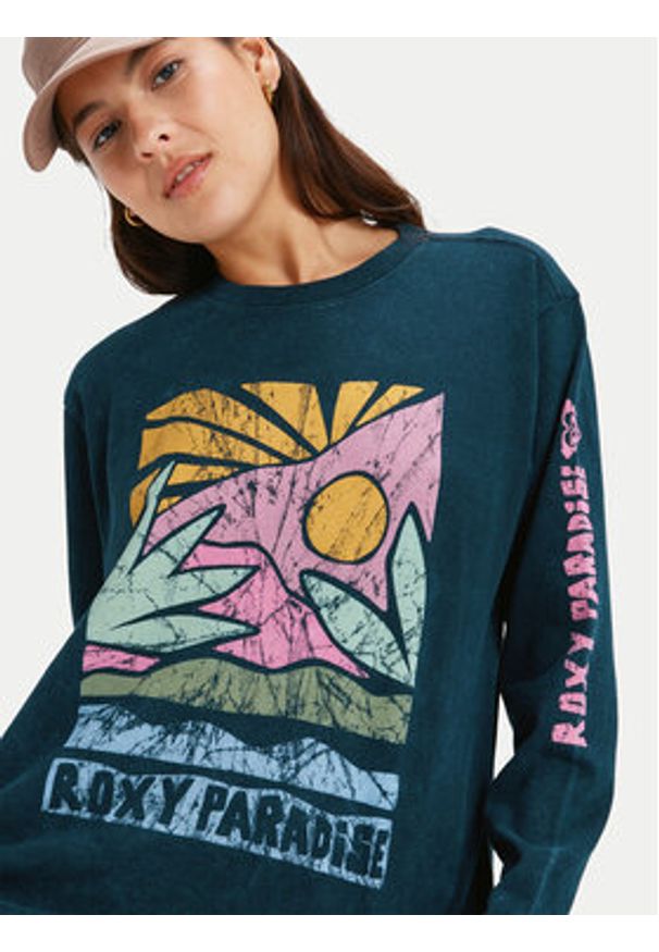 Roxy Bluzka Hangloose Washed ERJZT06028 Czarny Relaxed Fit. Kolor: czarny. Materiał: bawełna