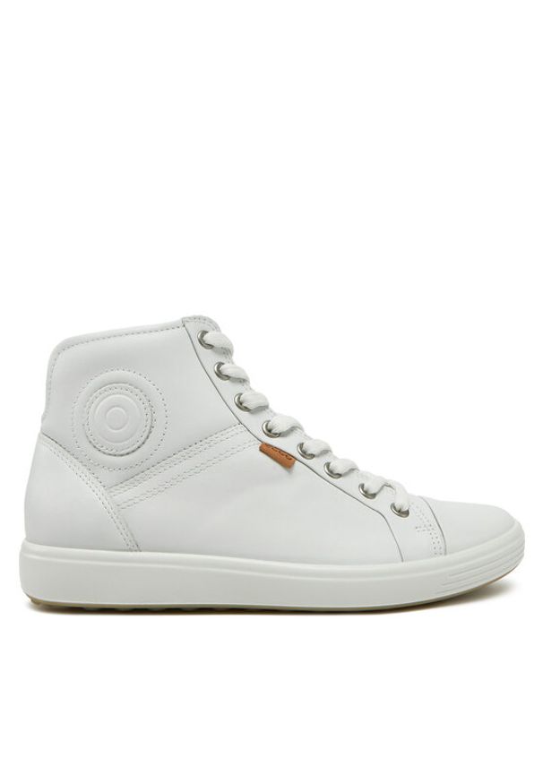 ecco - ECCO Sneakersy Soft 7 Ladies 430023 01007 Biały. Kolor: biały. Materiał: skóra