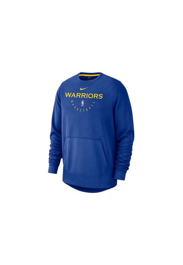 Nike - Bluza męska nike nba golden state warriors spotlight crew hoodie rush blue. Kolor: niebieski. Materiał: poliester. Sport: bieganie