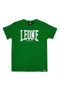 LEONE 1947 APPAREL - Dziecięcy T-shirt z krótkim rękawem i dużym logo. Kolor: zielony. Długość rękawa: krótki rękaw. Długość: krótkie. Sport: joga i pilates