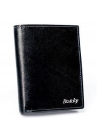 ROVICKY - Portfel męski czarny Rovicky N4-VT-R8 BLACK. Kolor: czarny. Materiał: skóra