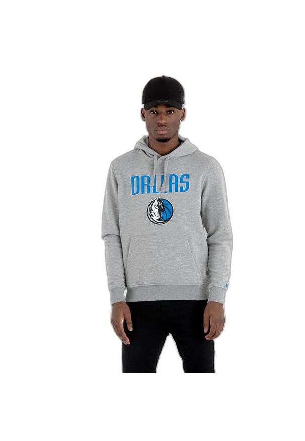 New Era - Bluza z kapturem Dallas Mavericks NBA. Typ kołnierza: kaptur. Kolor: szary