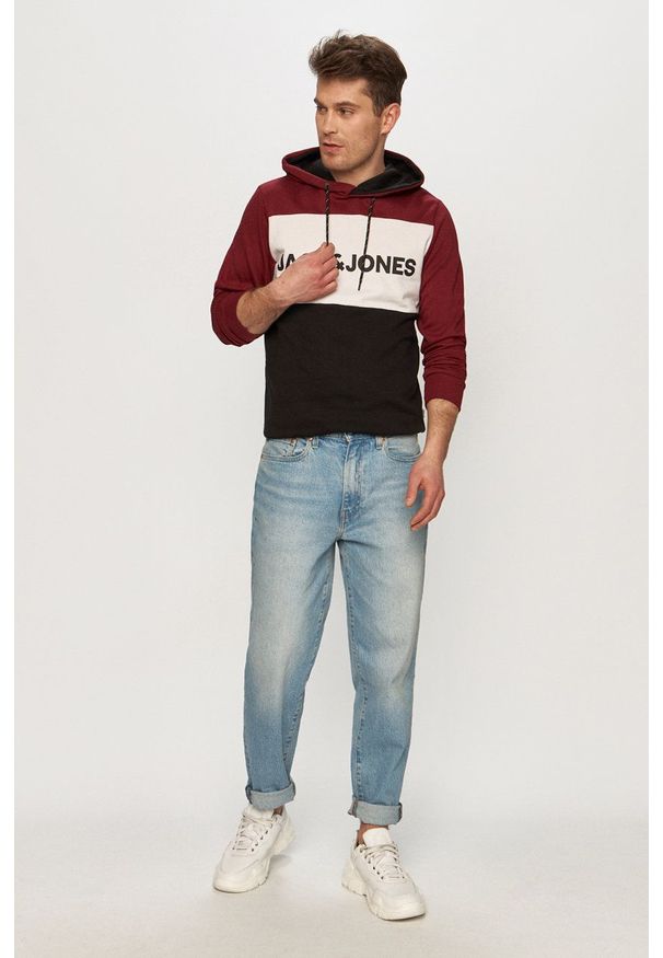Jack & Jones - Bluza. Okazja: na co dzień. Typ kołnierza: kaptur. Kolor: fioletowy. Materiał: dzianina. Styl: casual