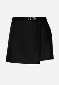 Renee - Czarne Spódnico-Szorty w Eleganckim Stylu z Wąskim Paskiem z Klamrą Ynislia. Kolor: czarny. Styl: elegancki #3