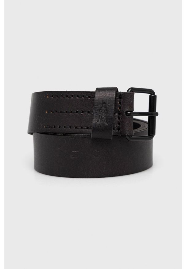AllSaints pasek skórzany męski kolor czarny. Kolor: czarny. Materiał: skóra