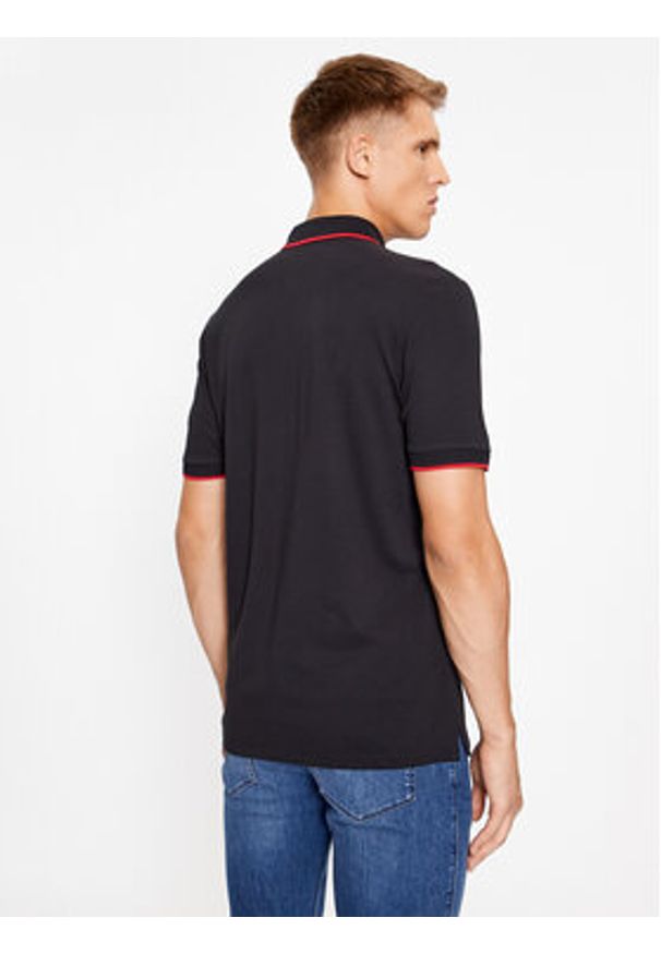 Hugo Polo Deresino232 50490775 Czarny Slim Fit. Typ kołnierza: polo. Kolor: czarny. Materiał: bawełna