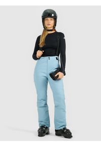 4f - 4F Spodnie narciarskie z szelkami membrana Dermizax 20000 damskie - granatowe XL. Kolor: niebieski. Materiał: materiał. Technologia: Dermizax. Sezon: zima. Sport: narciarstwo #1