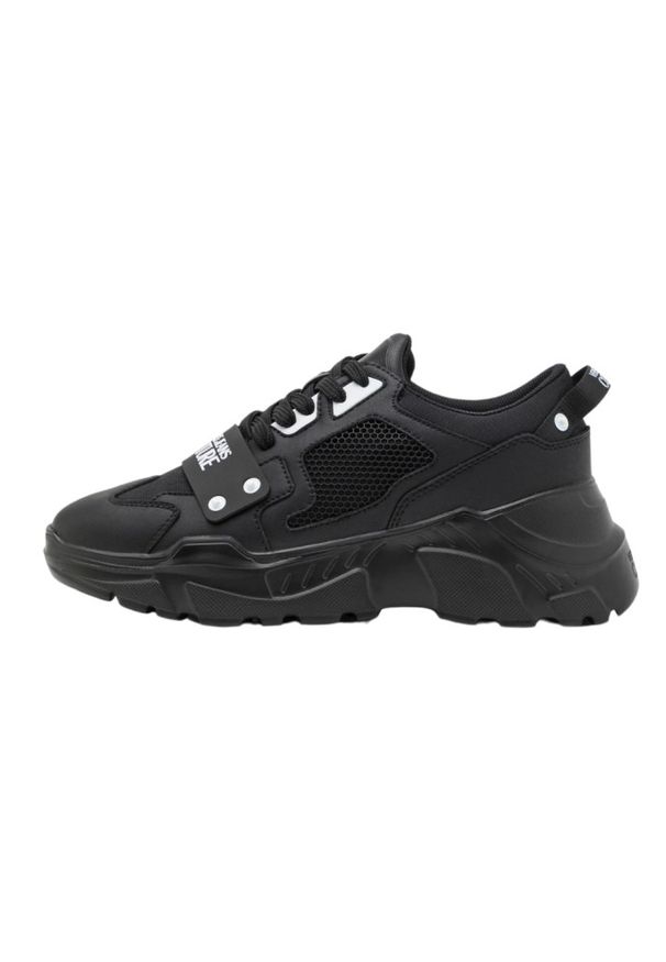 Versace Jeans Couture - VERSACE JEANS COUTURE Czarne sneakersy męskie Fondo Speedtrack DIS. SC4. Kolor: czarny