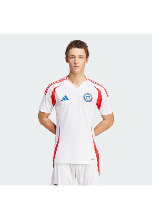 Adidas - Koszulka Chile 24 Away. Kolor: biały. Materiał: materiał