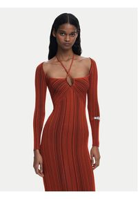 Desigual Sukienka koktajlowa Marlene 25WWVF08 Pomarańczowy Slim Fit. Kolor: pomarańczowy. Materiał: wiskoza. Styl: wizytowy #6