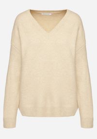 Born2be - Beżowy Sweter z Wiskozą oraz Kaszmirem Nelilena. Okazja: na co dzień. Kolor: beżowy. Materiał: wiskoza, kaszmir. Długość rękawa: długi rękaw. Długość: długie. Styl: elegancki, casual #3
