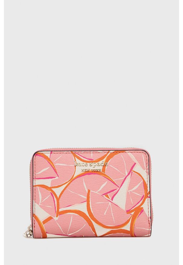 Kate Spade portfel damski kolor różowy. Kolor: różowy. Materiał: materiał