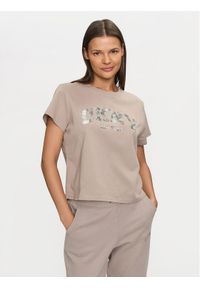 DKNY Sport T-Shirt DP4T9991 Beżowy Relaxed Fit. Kolor: beżowy. Materiał: bawełna. Styl: sportowy #1