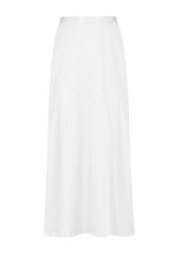 Ochnik - Długa prosta kremowa spódnica. Kolor: biały. Materiał: wiskoza. Długość: długie