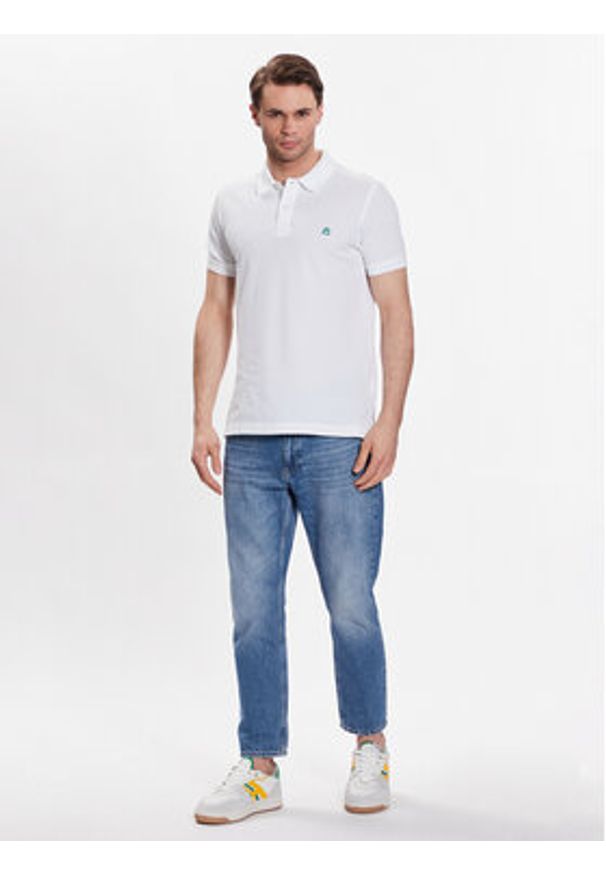 United Colors of Benetton - United Colors Of Benetton Polo 3089J3179 Biały Regular Fit. Typ kołnierza: polo. Kolor: biały. Materiał: bawełna