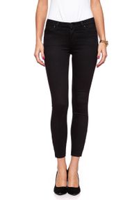 Lee - SPODNIE DAMSKIE LEE SCARLETT CROPPED BLACK RINSE L30CAE47 112106320. Wzór: aplikacja