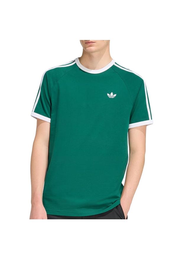 Adidas - Koszulka męska adidas Originals 3-Stripes KE3534 - zielona. Kolor: zielony. Materiał: bawełna. Długość rękawa: krótki rękaw. Długość: krótkie