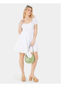Brave Soul Sukienka letnia LDRW-654BELINDAW Biały Straight Fit. Kolor: biały. Materiał: bawełna. Sezon: lato
