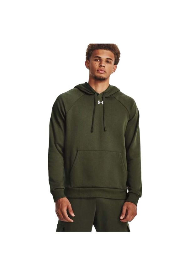 Bluza Męska Z Kapturem Nierozpinana Under Armour Rival Fleece Hoodie. Typ kołnierza: kaptur. Kolor: zielony. Sport: fitness