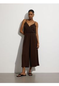 Reserved - Kombinezon z modalem - brązowy. Kolor: brązowy. Materiał: tkanina #1