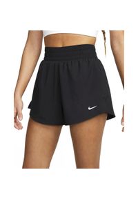 Spodnie treningowe damskie Nike DX6016. Kolor: czarny, wielokolorowy. Materiał: syntetyk, materiał. Długość: krótkie