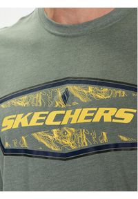 skechers - Skechers T-Shirt Latitude MTS368 Zielony Regular Fit. Kolor: zielony. Materiał: bawełna #4