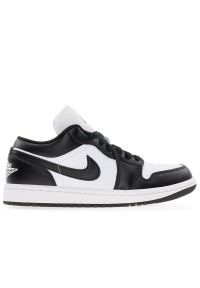 Buty damskie Nike Air Jordan 1 Low DC0774-101 - biało-czarne. Kolor: czarny, biały, wielokolorowy. Materiał: skóra, guma. Szerokość cholewki: normalna. Sport: fitness