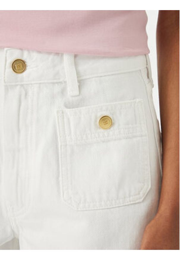 TOMMY HILFIGER - Tommy Hilfiger Szorty jeansowe WW0WW49579 Biały Regular Fit. Kolor: biały. Materiał: bawełna