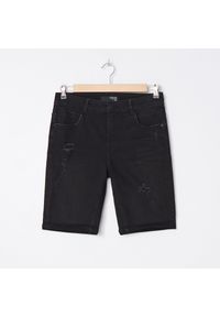 House - Jeansowe szorty z przetarciami - Czarny. Kolor: czarny. Materiał: jeans #1