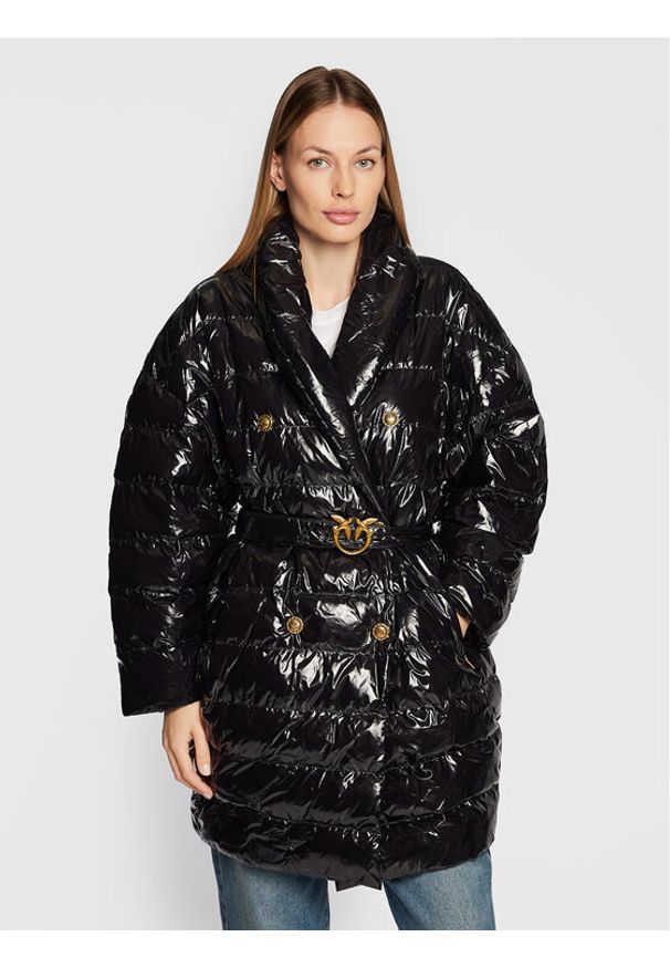 Pinko - PINKO Płaszcz zimowy Izar 1G18CX A00N Czarny Regular Fit. Kolor: czarny. Materiał: syntetyk. Sezon: zima