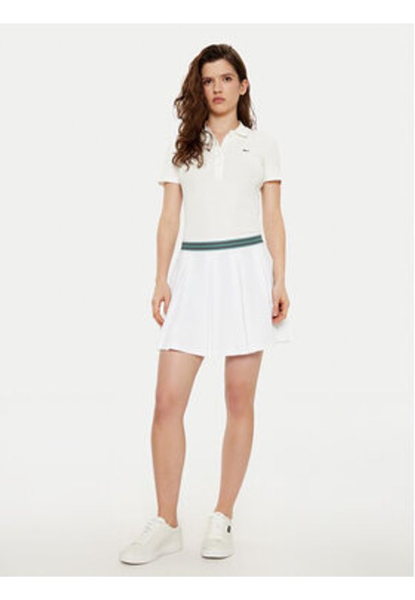 Lacoste Polo DF5377 Écru Slim Fit. Typ kołnierza: polo. Materiał: bawełna