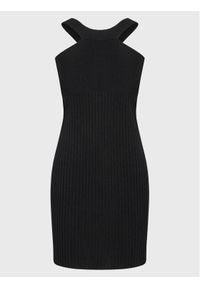 Kontatto Sukienka dzianinowa 3M7761 Czarny Slim Fit. Kolor: czarny. Materiał: wiskoza