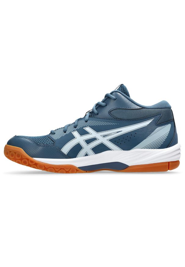 Buty siatkarskie męskie Asics Gel-task Mt 4. Zapięcie: sznurówki. Kolor: biały, wielokolorowy, niebieski. Materiał: materiał, syntetyk. Szerokość cholewki: normalna