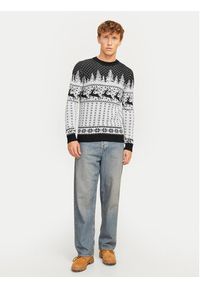 Jack & Jones - Jack&Jones Sweter Xmas Gabriel 12266118 Szary Regular Fit. Kolor: szary. Materiał: syntetyk #3