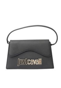 Just Cavalli - JUST CAVALLI Czarna torebka Range B Metal Lettering. Kolor: czarny. Materiał: skórzane #4