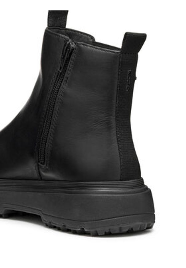 Geox Botki D Lamidie + Grip Abx D46XMD 00043 C9999 Czarny. Kolor: czarny. Materiał: skóra