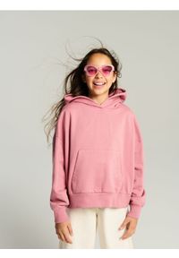 Sinsay - Bluza z kapturem - różowy. Typ kołnierza: kaptur. Kolor: różowy