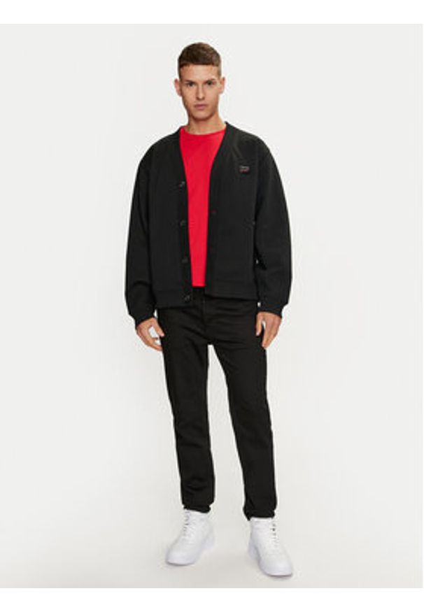 Hugo Kardigan Dacardigo 50516705 Czarny Relaxed Fit. Kolor: czarny. Materiał: bawełna