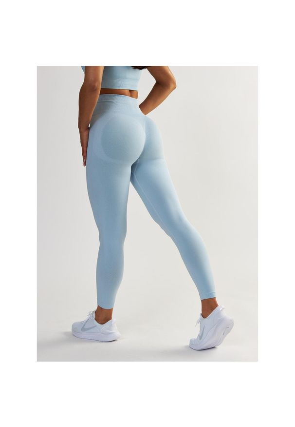 BESHAPED - Legginsy fitness damskie Beshaped Shape Up modelujące. Kolor: niebieski. Materiał: nylon. Sport: fitness