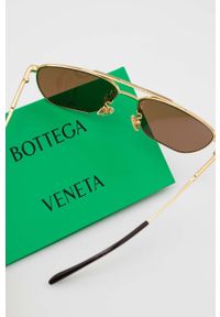 Bottega Veneta okulary przeciwsłoneczne męskie kolor złoty. Kolor: złoty #2