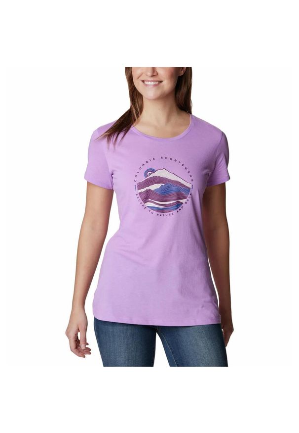columbia - Koszulka Damska Columbia Daisy Days SS Graphic T-Shirt. Kolor: fioletowy. Sport: turystyka piesza