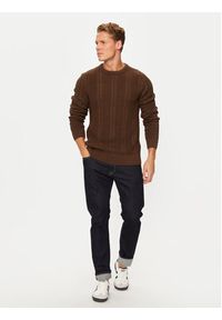 Jack & Jones - Jack&Jones Sweter 12261436 Brązowy Regular Fit. Kolor: brązowy. Materiał: bawełna