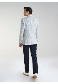 Pako Lorente - PAKO LORENTE – Jasnoszara marynarka męska w kratkę. Okazja: na co dzień. Kolor: szary. Wzór: kratka. Styl: casual, elegancki, sportowy #2