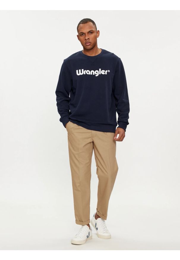 Wrangler - MESKA BLUZA WRANGLER LOGO CREW SWEAT NAVY 112350539